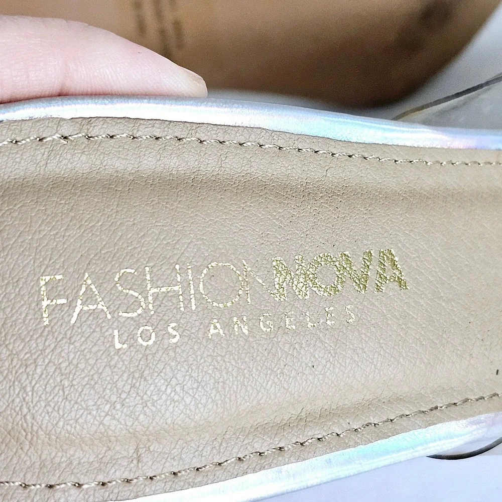 Fashion Nova Eiffel Heel Glass Slipper Transparent Silver Womens Sz 10 - Sh658.2 - Picture 9 of 9